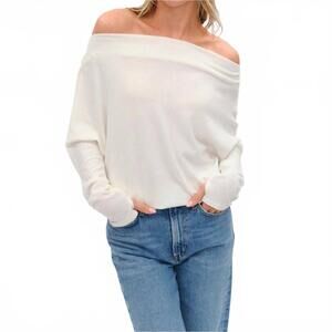 NEW SIX/FIFTY long sleeve anywhere top in ivory